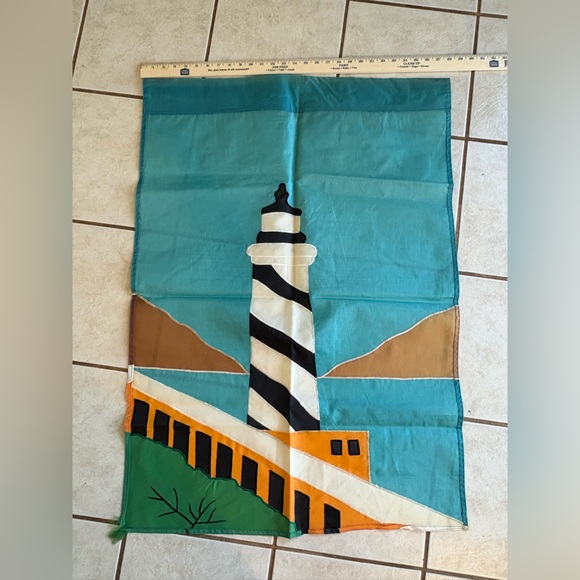 vintage Other - Vintage Lighthouse Large Garden Flag Home Decor Coastal Nautical Yard Decor